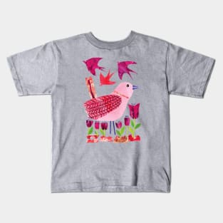 Pink Bird Kids T-Shirt